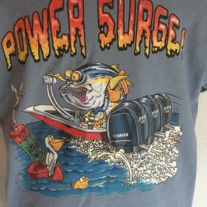 Yamaha Power Surge Men's T-Shirt XL 350 V8 Fish Pelican Boat Ocean Covey 2004